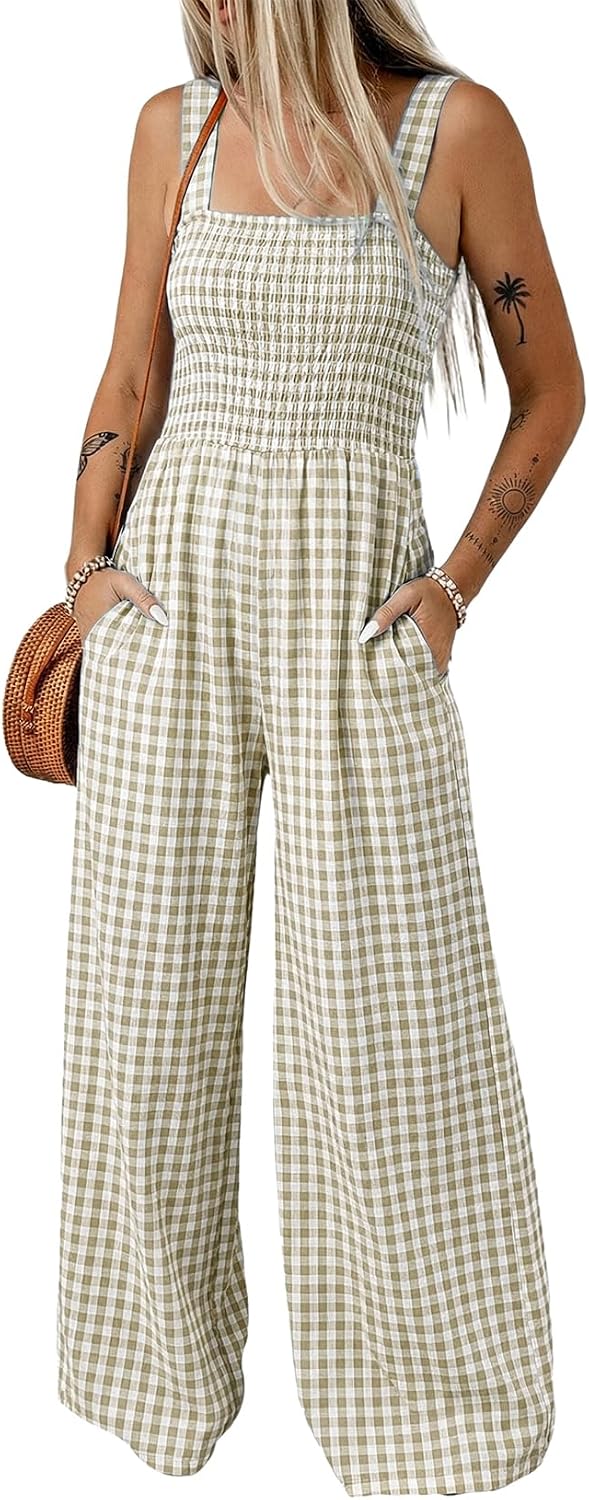 🌿 Dokotoo – Combinaison ample sans manches pour femme, pantalon large et poches