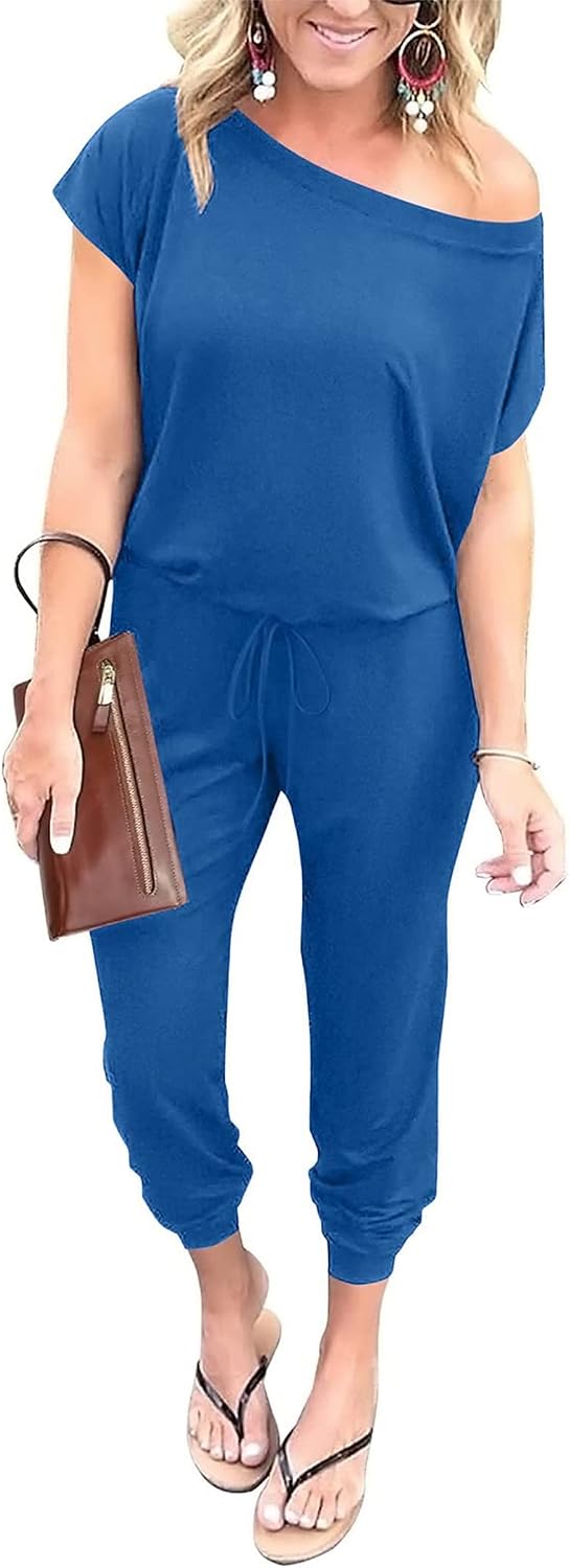🖤 PRETTYGARDEN – Combinaison Femme à Épaules Dénudées, Taille Élastique & Coupe Décontractée
