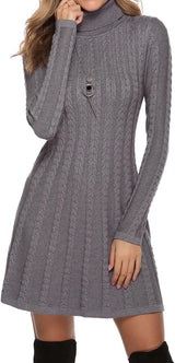 Robe pull tricotée Gyabnw à col rond et manches longues
