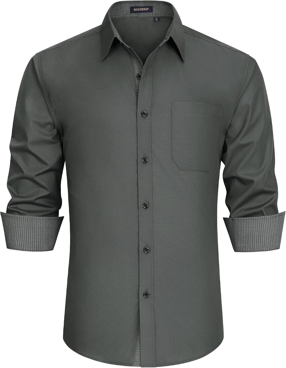 HISDERN – Chemise habillée à manches longues pour homme – Élégante, classique et boutonnée