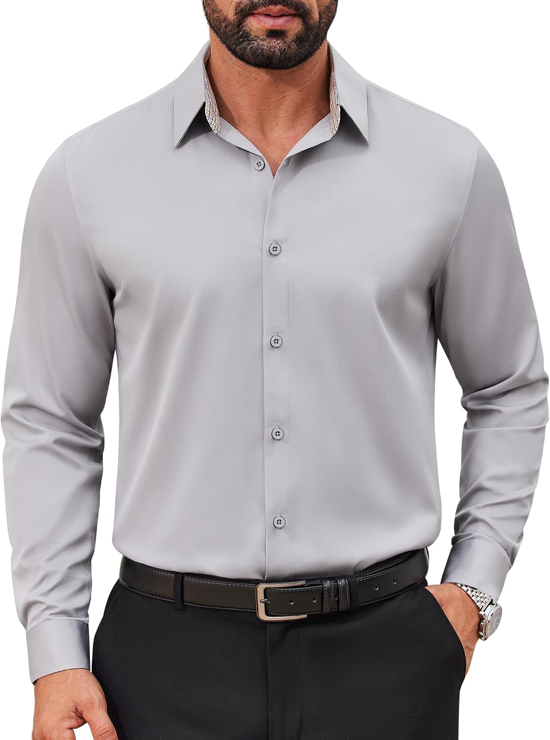 COOFANDY – Chemise homme infroissable à manches longues – Coupe régulière, style business et décontracté