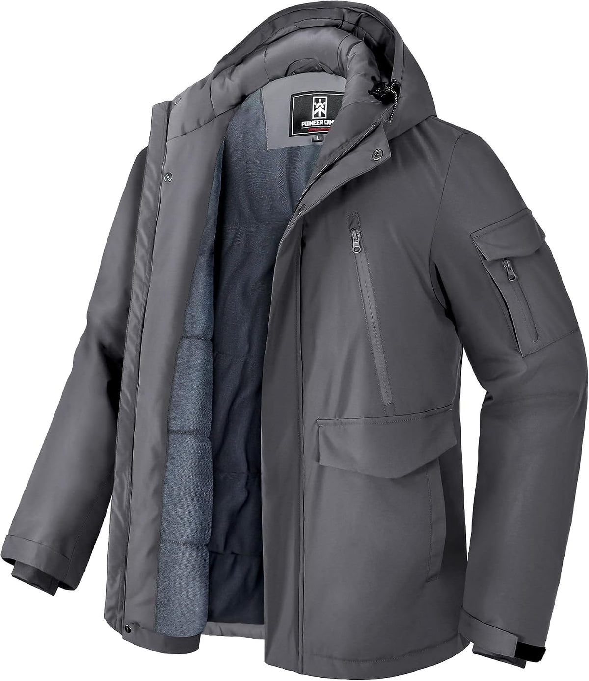 Pioneer Camp – Manteau d'hiver imperméable pour homme – Parka chaude doublée polaire avec capuche et 9 poches