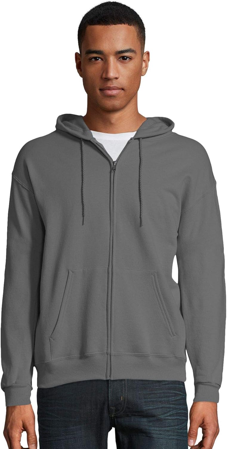 Hanes EcoSmart Fleece – Sweat à Capuche Homme Zippé – Hoodie Polaire Décontracté