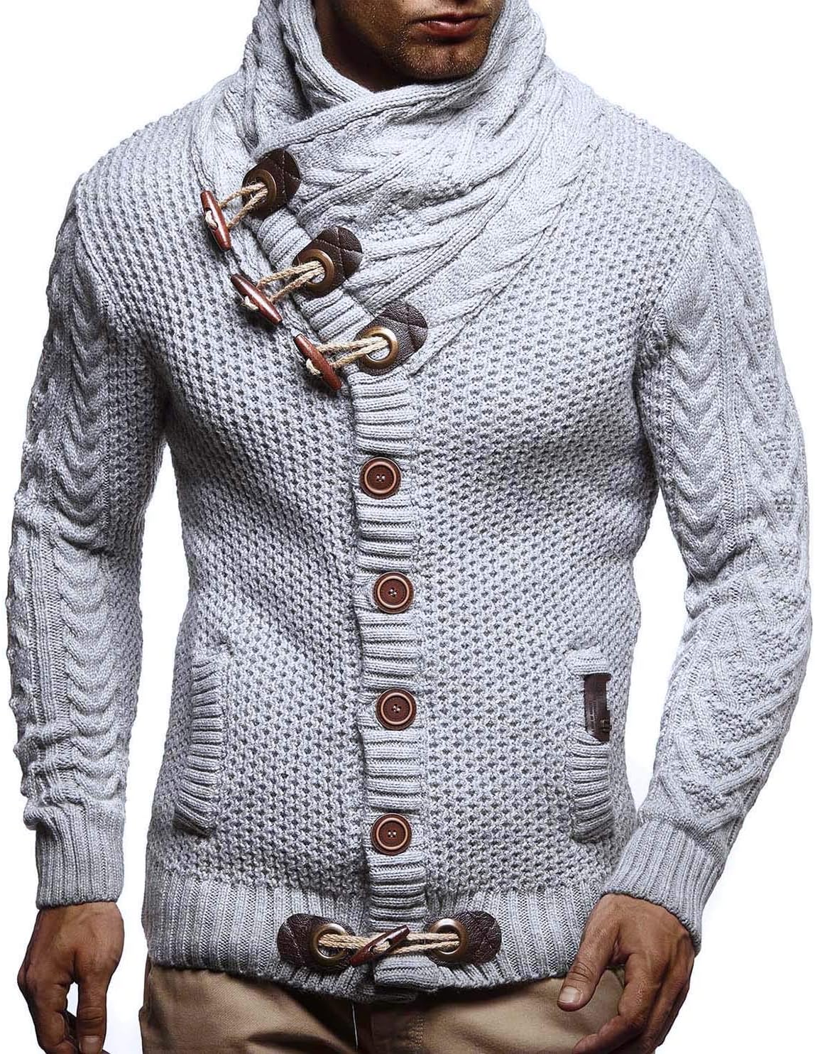 Leif Nelson LN4195 – Cardigan Homme en Maille – Style Moderne & Casual