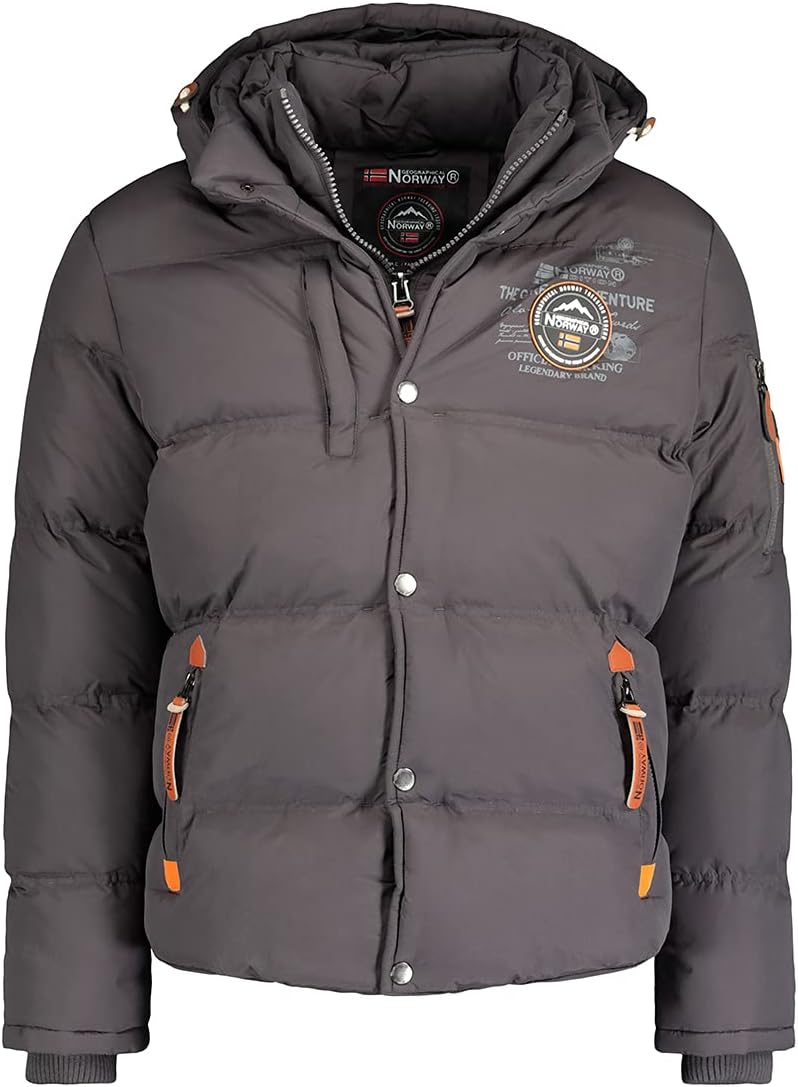 Geographical Norway Verveine Men – Doudoune Chaude à Capuche Homme – Veste Outdoor Rembourrée pour l’Hiver