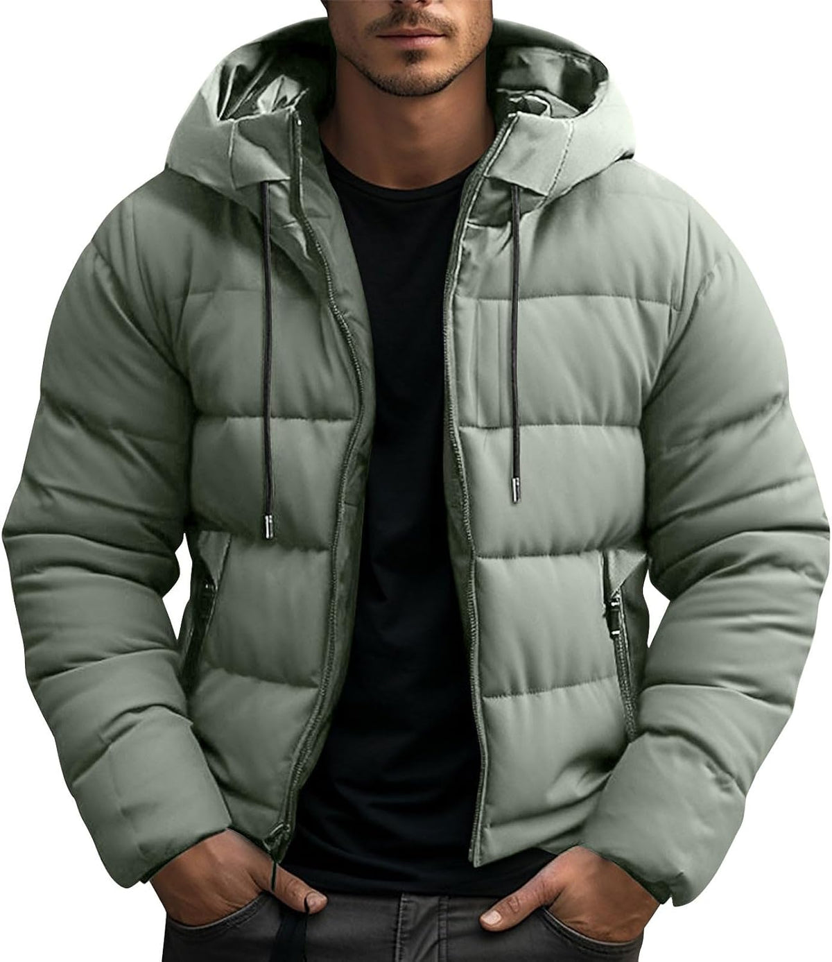 Doudoune Homme Hiver à Capuche – Parka Chaude, Épaissie & Coupe-Vent Grande Taille