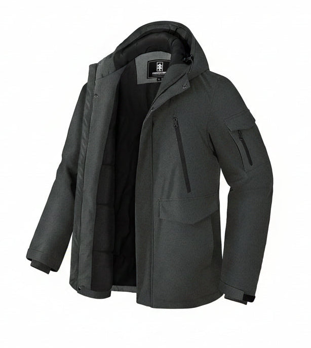 Pioneer Camp – Manteau d'hiver imperméable pour homme – Parka chaude doublée polaire avec capuche et 9 poches