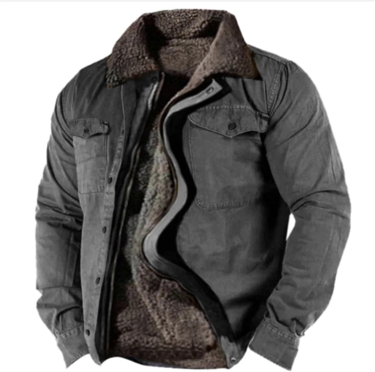 Blouson Homme Hiver Chaud – Veste Grande Taille Sans Capuche, Polaire & Oversize