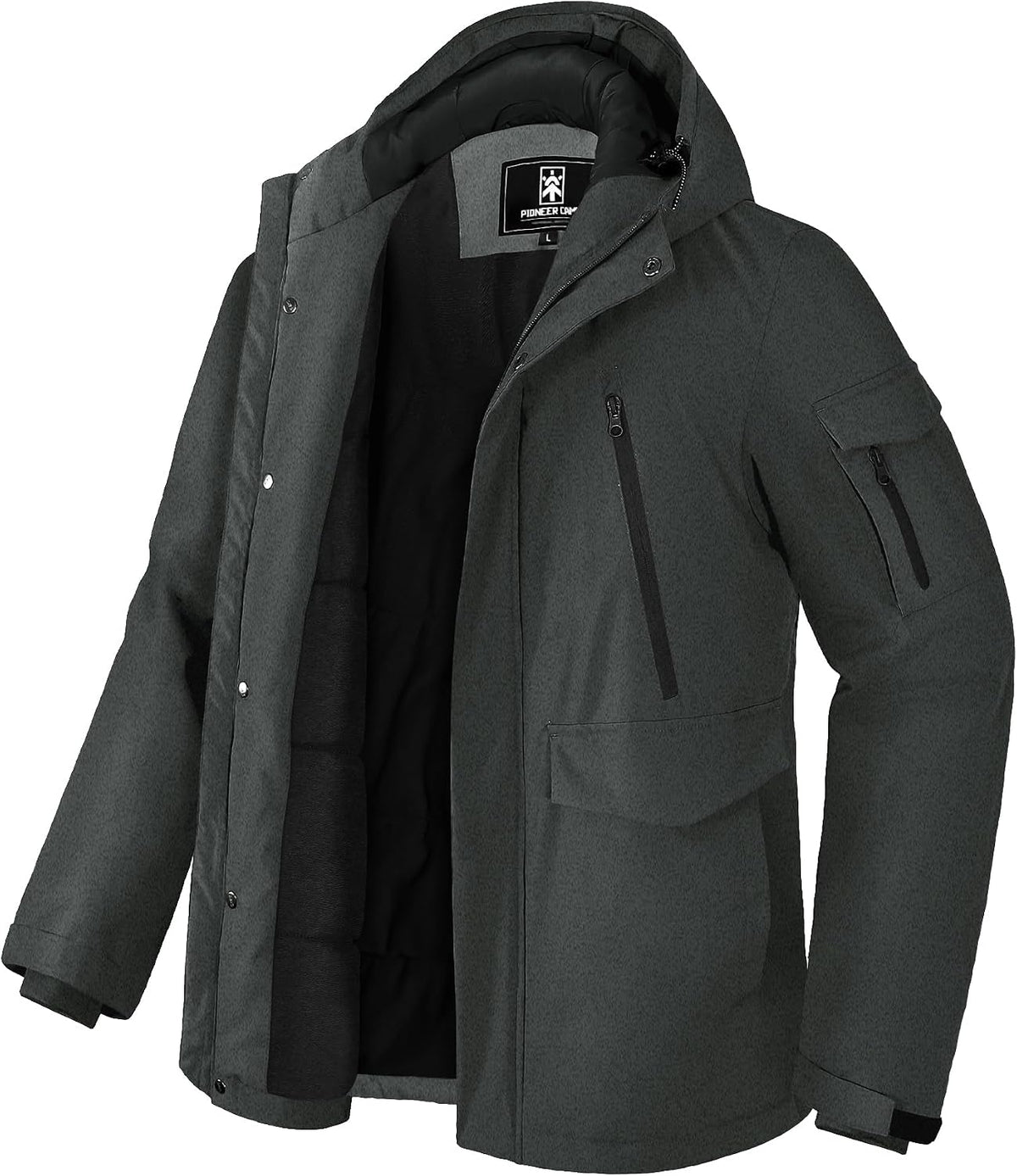 Pioneer Camp – Manteau d'hiver imperméable pour homme – Parka chaude doublée polaire avec capuche et 9 poches