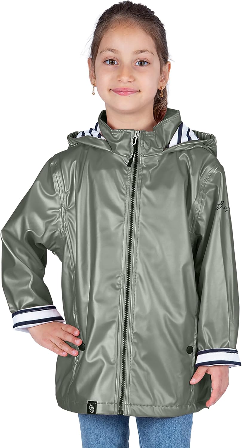 🌧️ Breizh Ocean – Ciré imperméable mixte pour enfant – Intérieur rayé style marinière – Garçon & fille de 1 à 14 ans