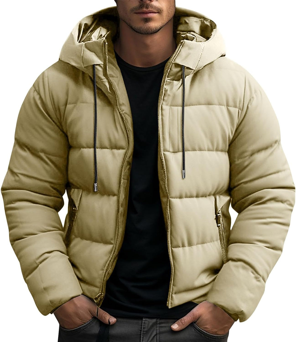 Doudoune Homme Hiver à Capuche – Parka Chaude, Épaissie & Coupe-Vent Grande Taille