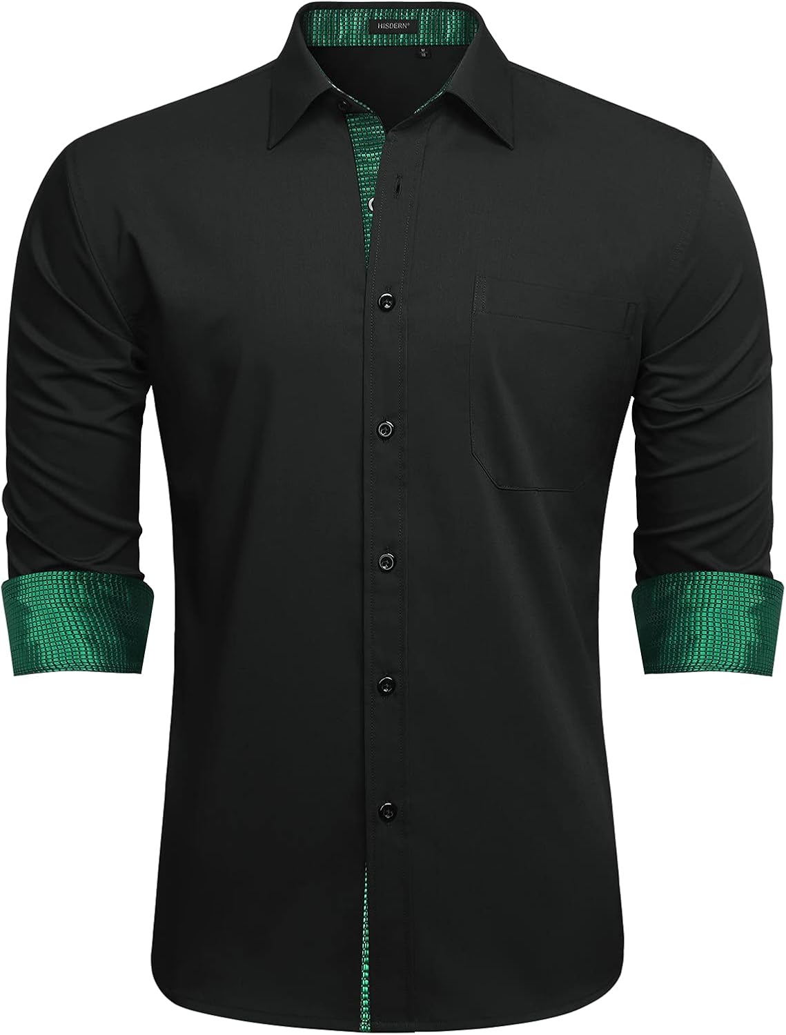 HISDERN – Chemise habillée à manches longues pour homme – Élégante, classique et boutonnée