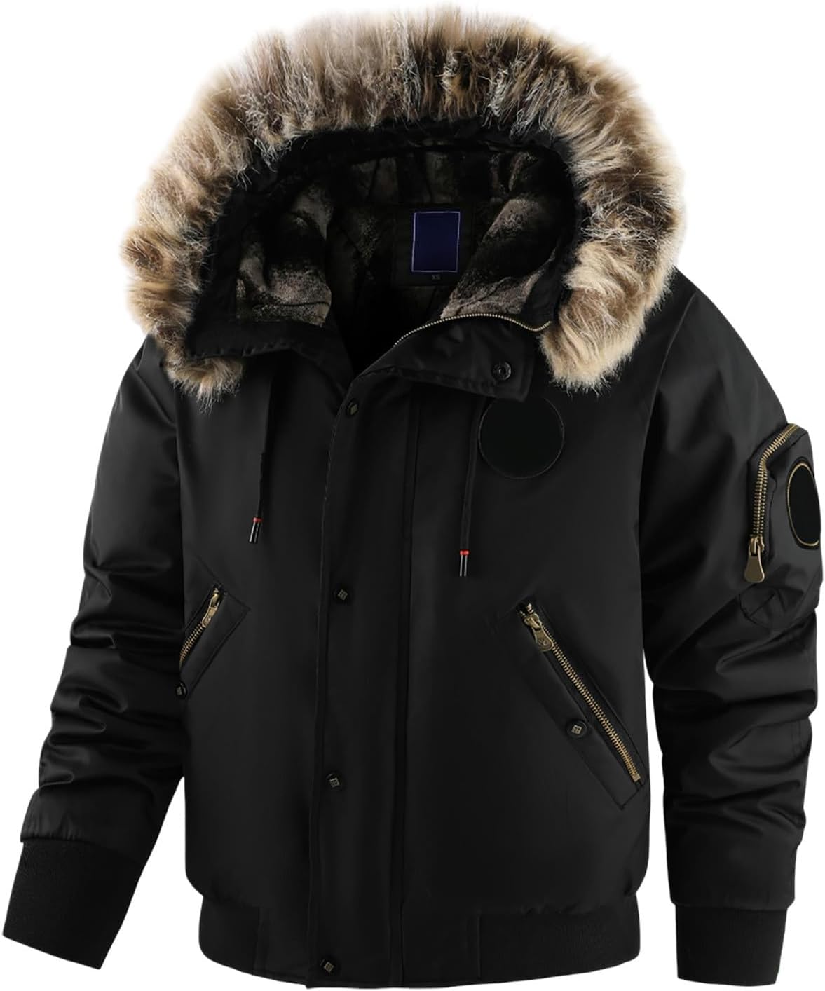 Manteau à fourrure pour homme – Doudoune multi-poches avec éléments amovibles – Style outdoor et urbain