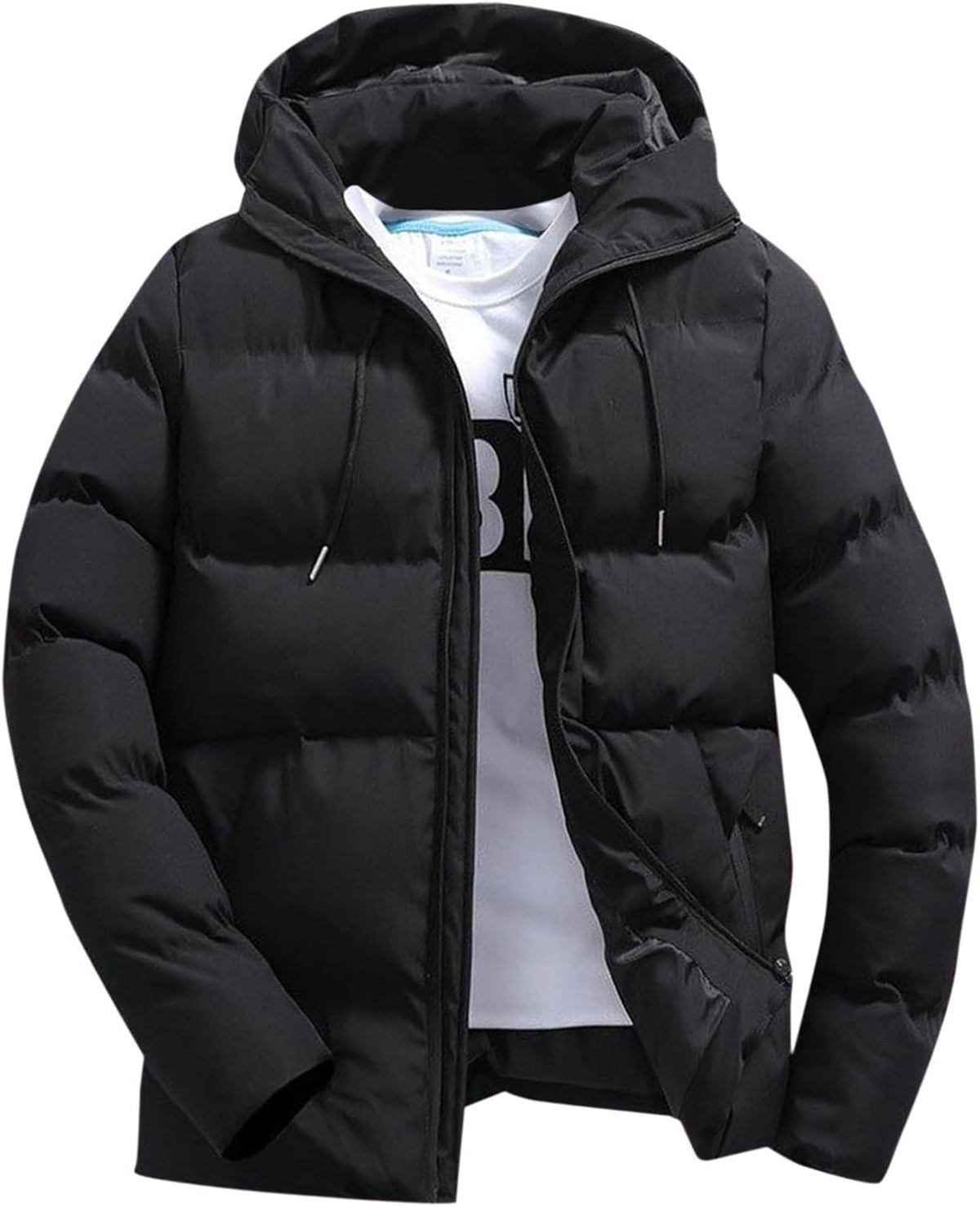 Doudoune Homme Hiver Slim Fit à Capuche – Parka Chaude Zippée & Grande Taille
