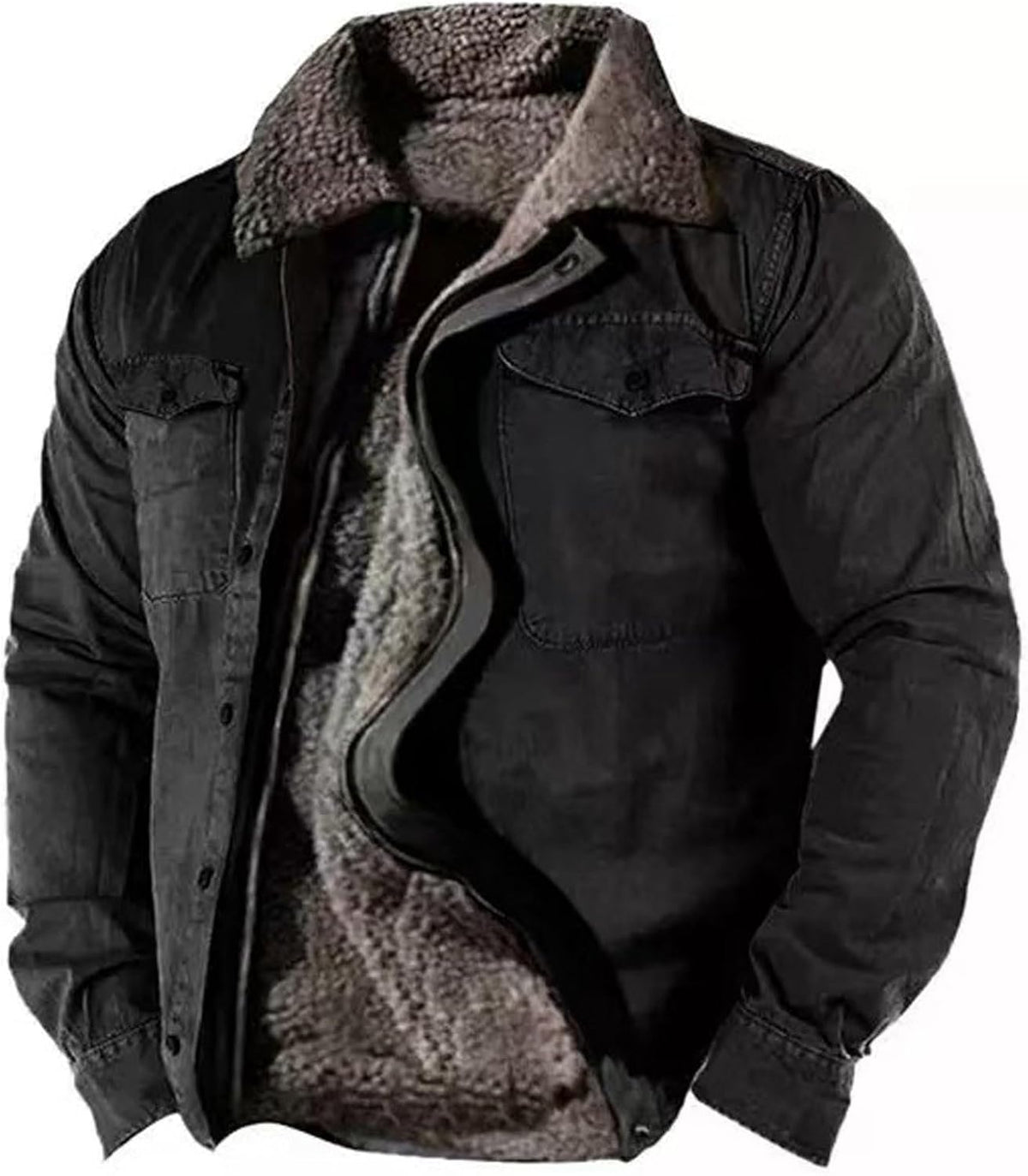 Blouson Homme Hiver Chaud – Veste Grande Taille Sans Capuche, Polaire & Oversize