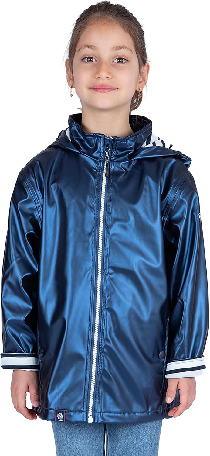 🌧️ Breizh Ocean – Ciré imperméable mixte pour enfant – Intérieur rayé style marinière – Garçon & fille de 1 à 14 ans