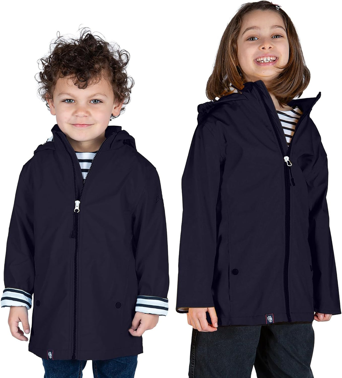 🌧️ Breizh Ocean – Ciré imperméable mixte pour enfant – Intérieur rayé style marinière – Garçon & fille de 1 à 14 ans