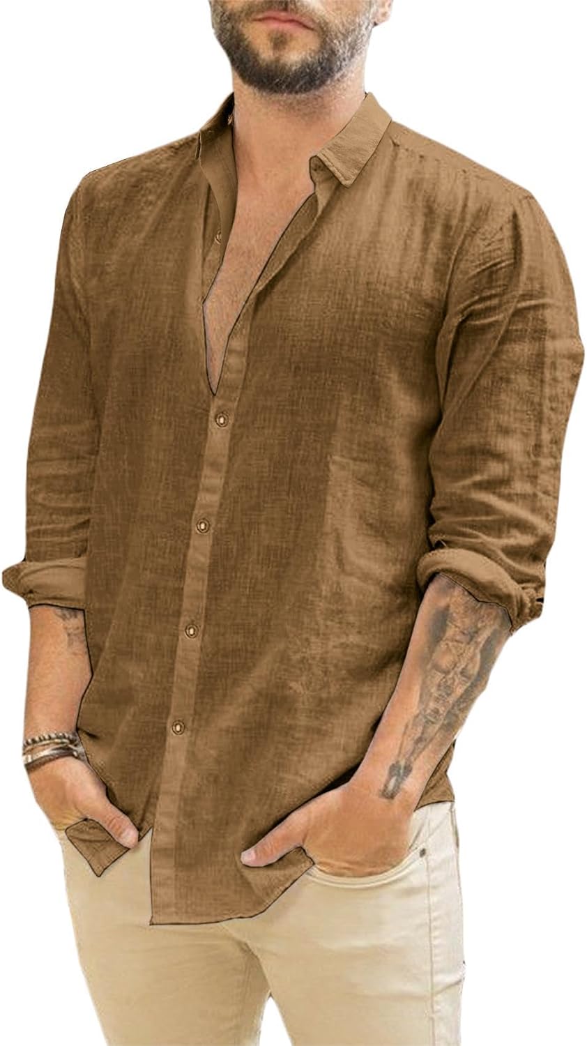 Runcati – Chemise Homme à Manches Longues – Style Décontracté, Moderne & Polyvalent