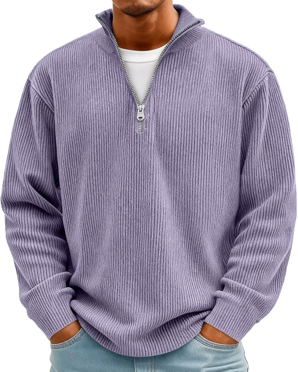 Sweat homme en velours côtelé à manches longues