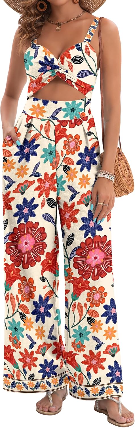 AGERWAY – Combinaison Femme Bicolore Sans Manches, Look Chic & Vacances