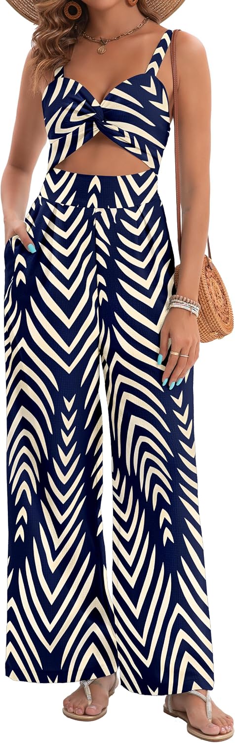AGERWAY – Combinaison Femme Bicolore Sans Manches, Look Chic & Vacances