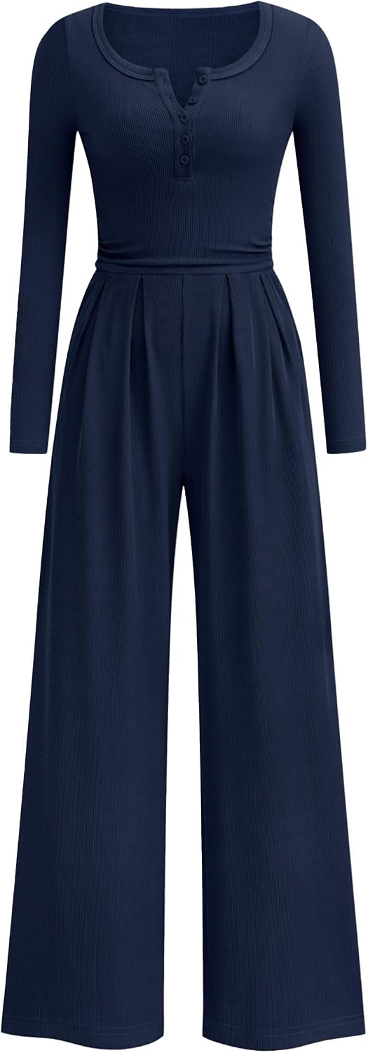 ✨ PRETTYGARDEN – Combinaison Femme Sans Manches, Taille Froncée & Pantalon Large avec Poches