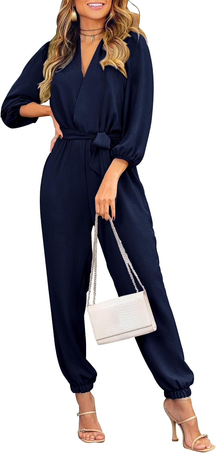 PRETTYGARDEN – Combinaison élégante sans manches pour femme, col montant et pantalon large avec poches