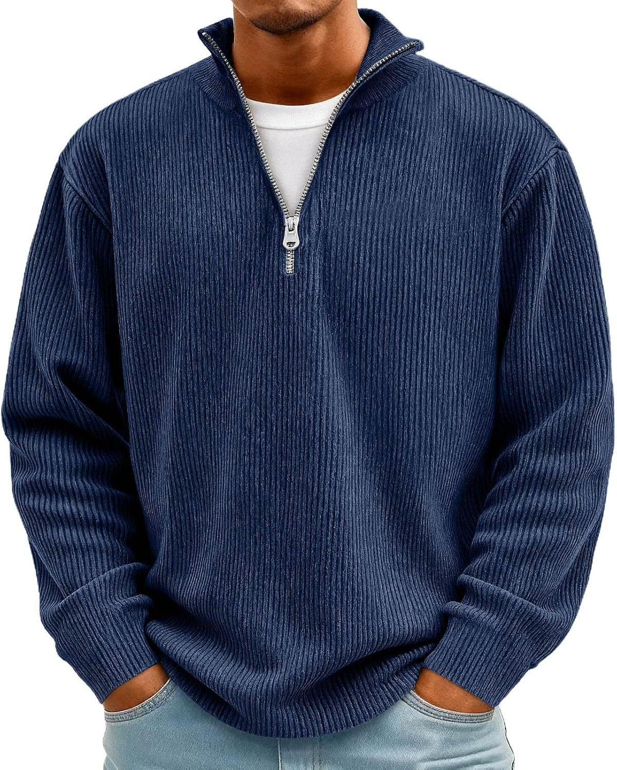 Sweat homme en velours côtelé à manches longues