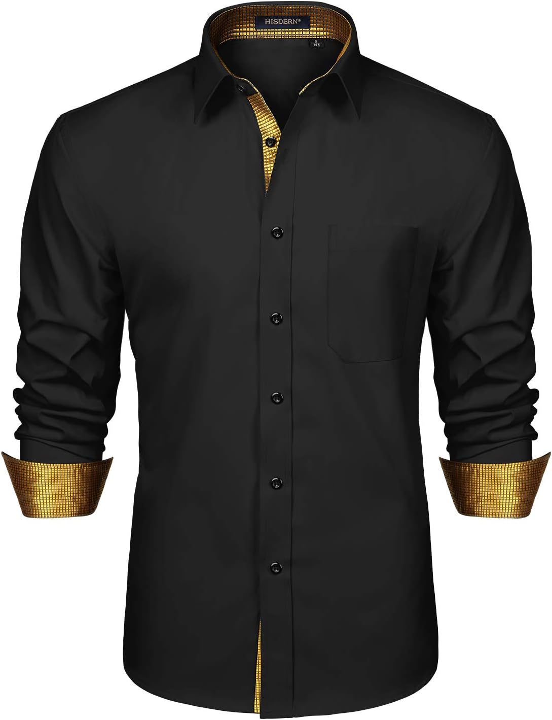 HISDERN – Chemise habillée à manches longues pour homme – Élégante, classique et boutonnée
