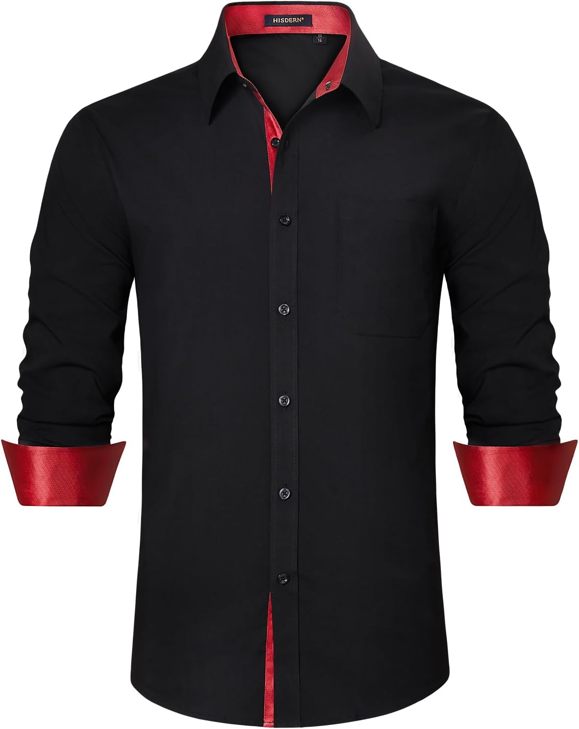 HISDERN – Chemise habillée à manches longues pour homme – Élégante, classique et boutonnée