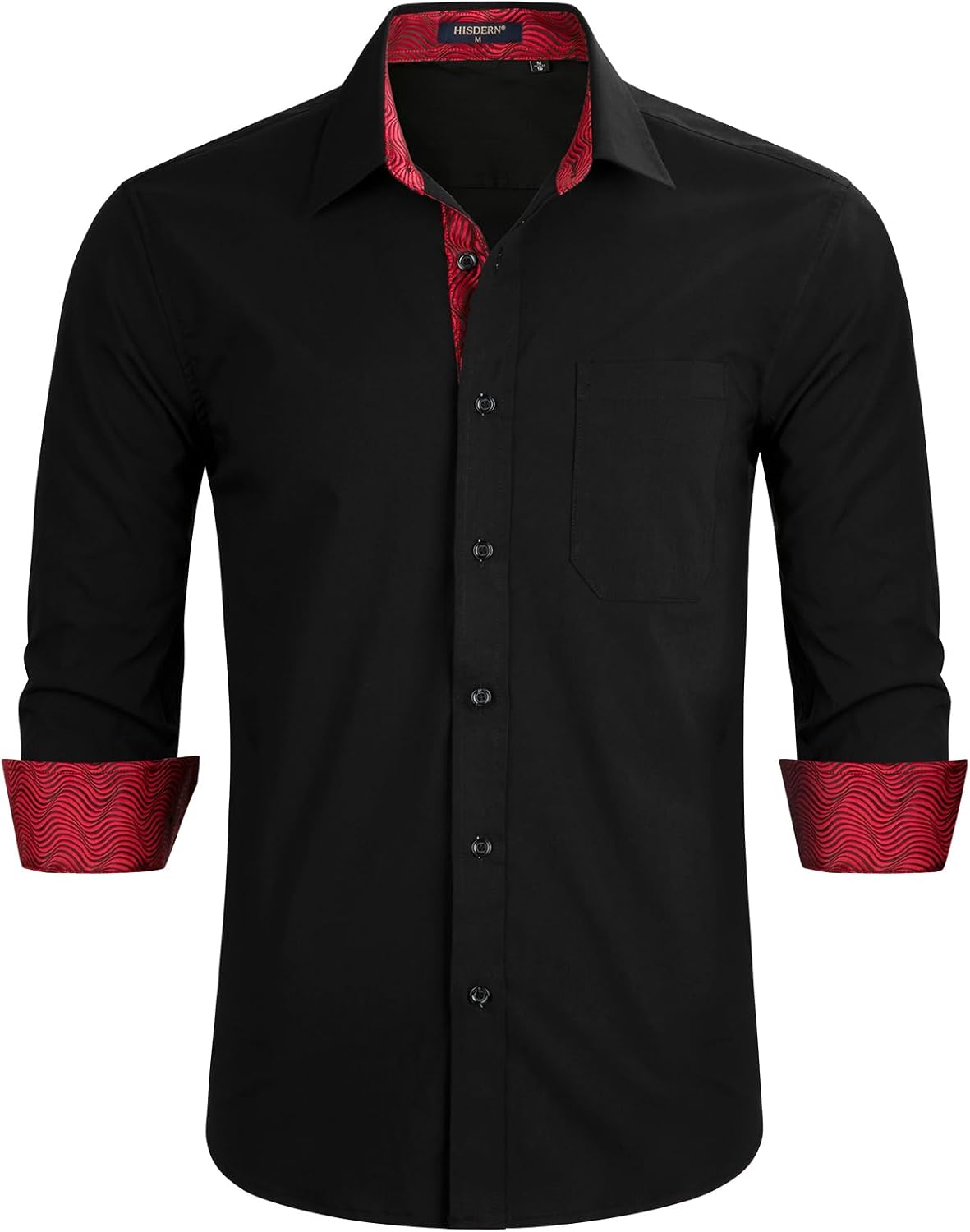 HISDERN – Chemise habillée à manches longues pour homme – Élégante, classique et boutonnée