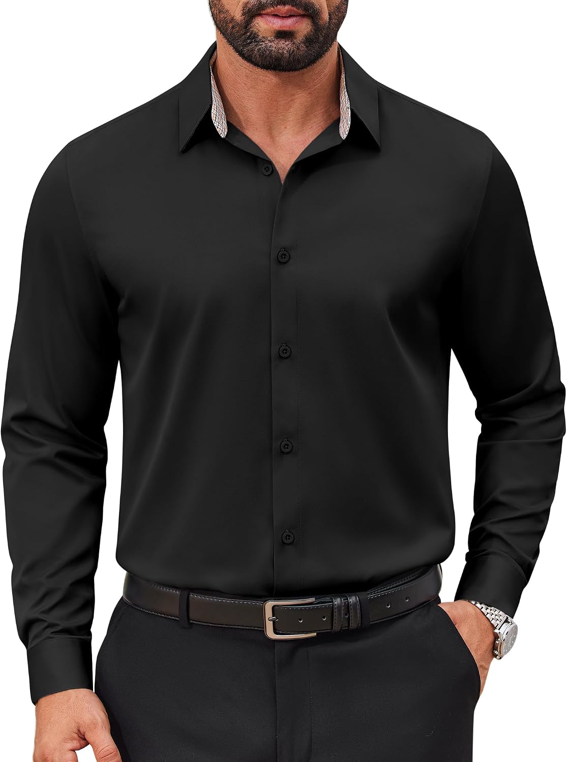 COOFANDY – Chemise homme infroissable à manches longues – Coupe régulière, style business et décontracté