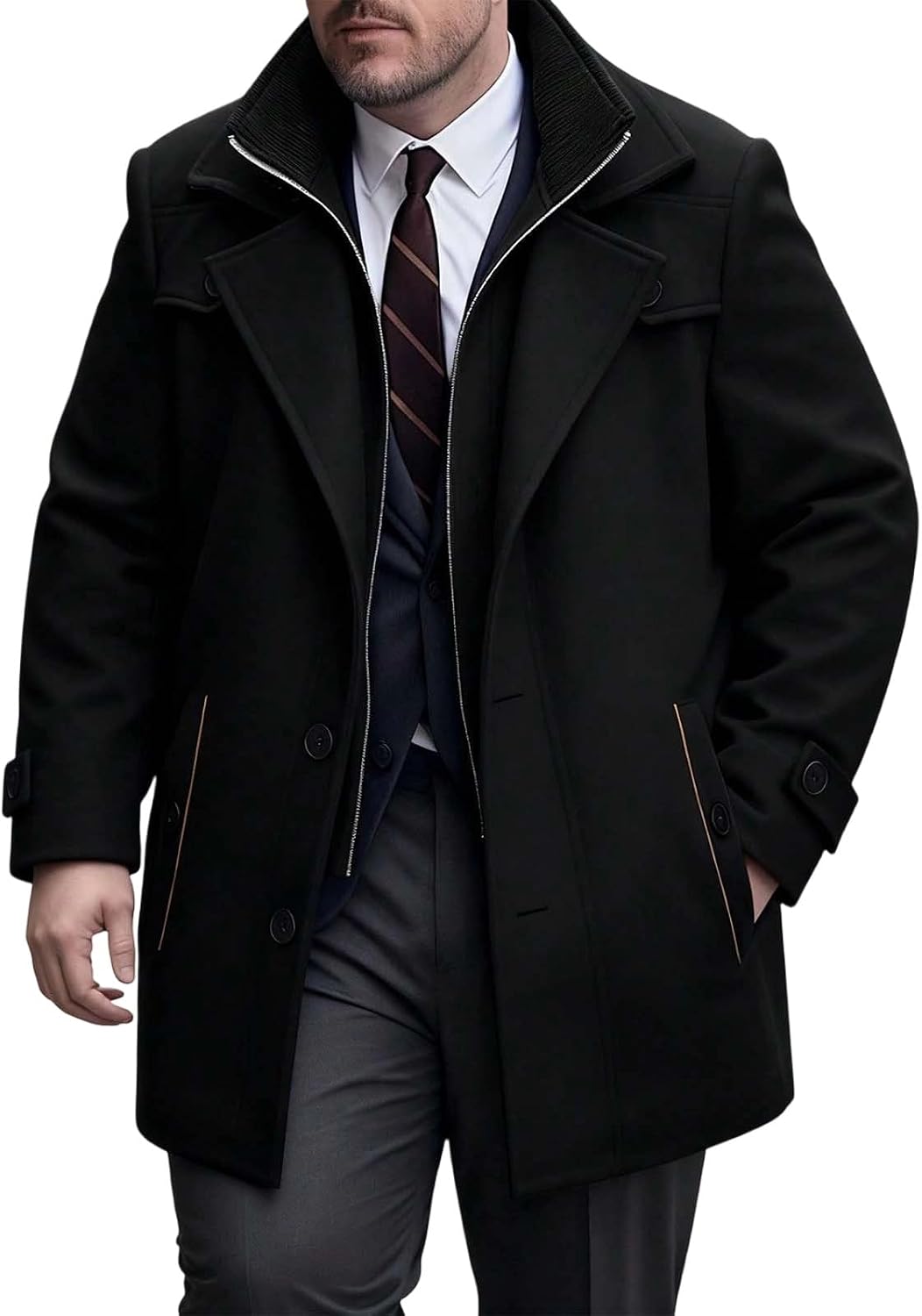 Parka épaisse pour homme – Blouson décontracté et extensible – Manteau d'extérieur style classique