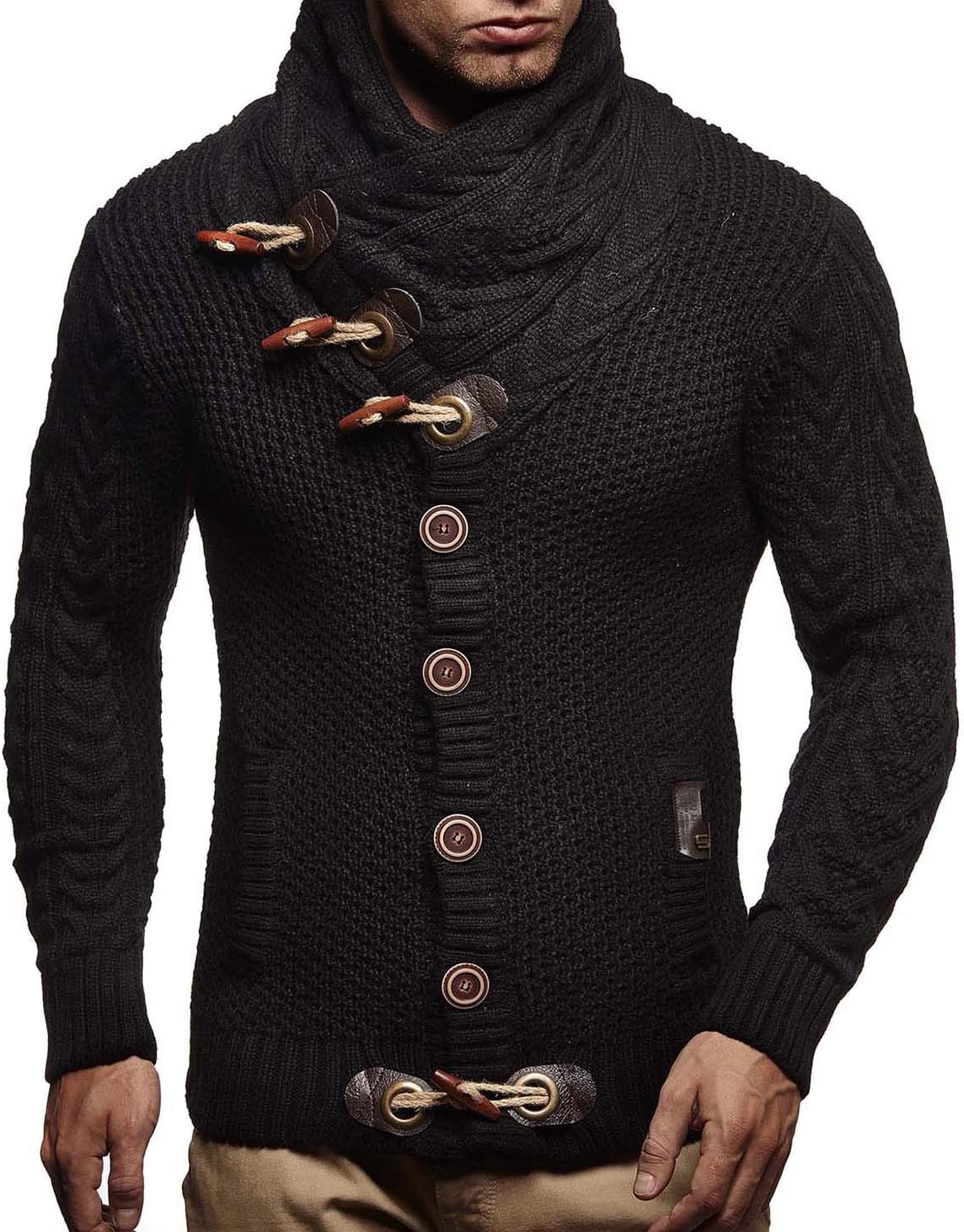 Leif Nelson LN4195 – Cardigan Homme en Maille – Style Moderne & Casual