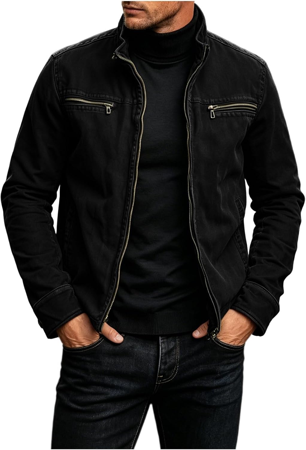 Veste en coton pour homme – Manteau décontracté doux et chaud – Style outdoor classique