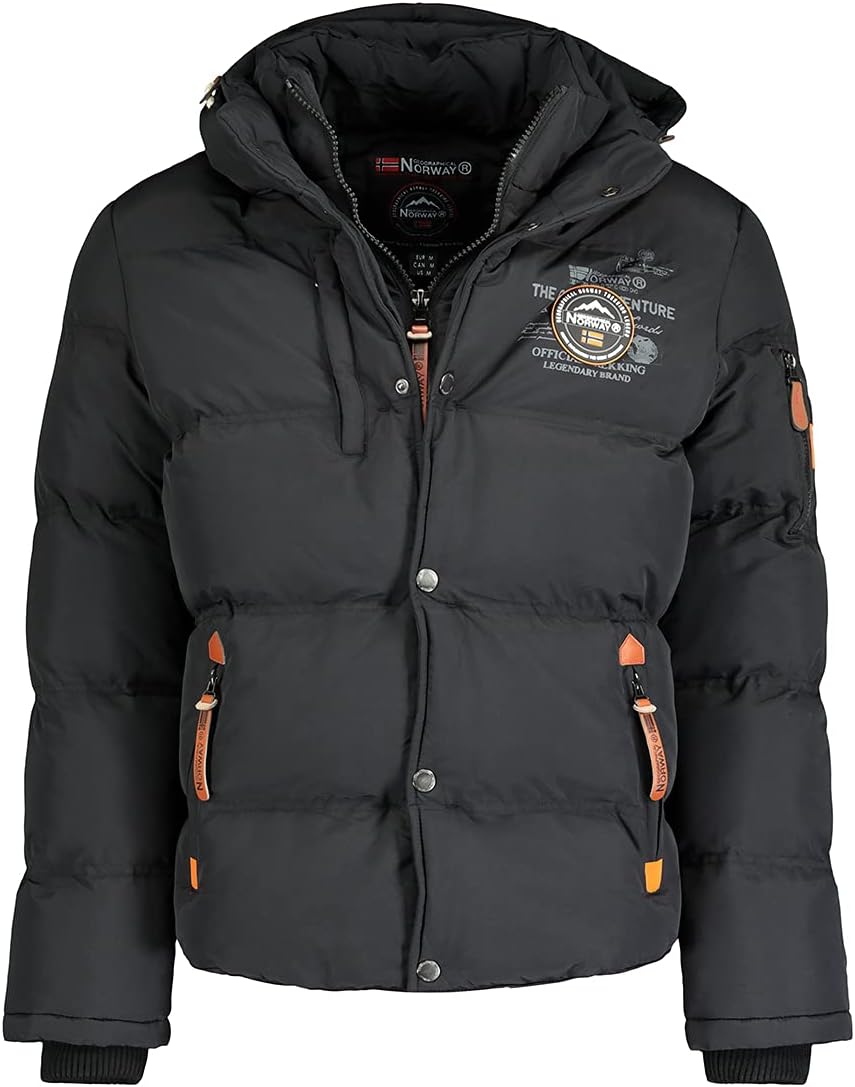 Geographical Norway Verveine Men – Doudoune Chaude à Capuche Homme – Veste Outdoor Rembourrée pour l’Hiver