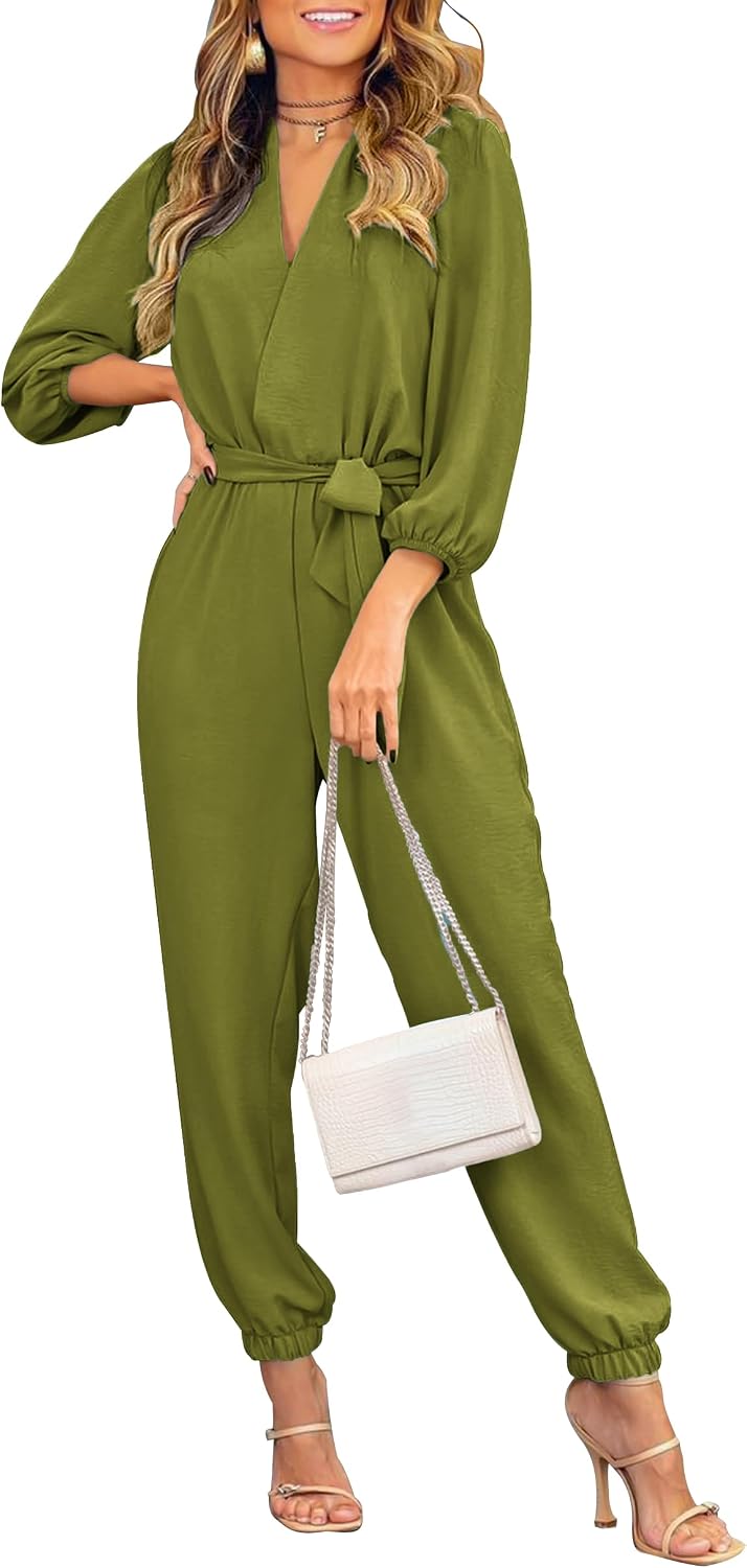 PRETTYGARDEN – Combinaison élégante sans manches pour femme, col montant et pantalon large avec poches