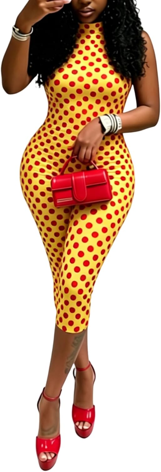 🔵 BOKITECAO – Combinaison femme dos nu à pois, col américain et coupe moulante style corsaire