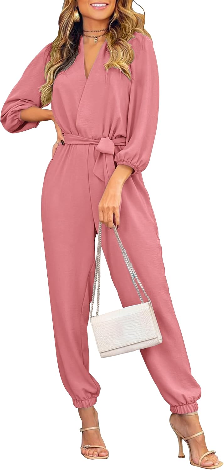 PRETTYGARDEN – Combinaison élégante sans manches pour femme, col montant et pantalon large avec poches