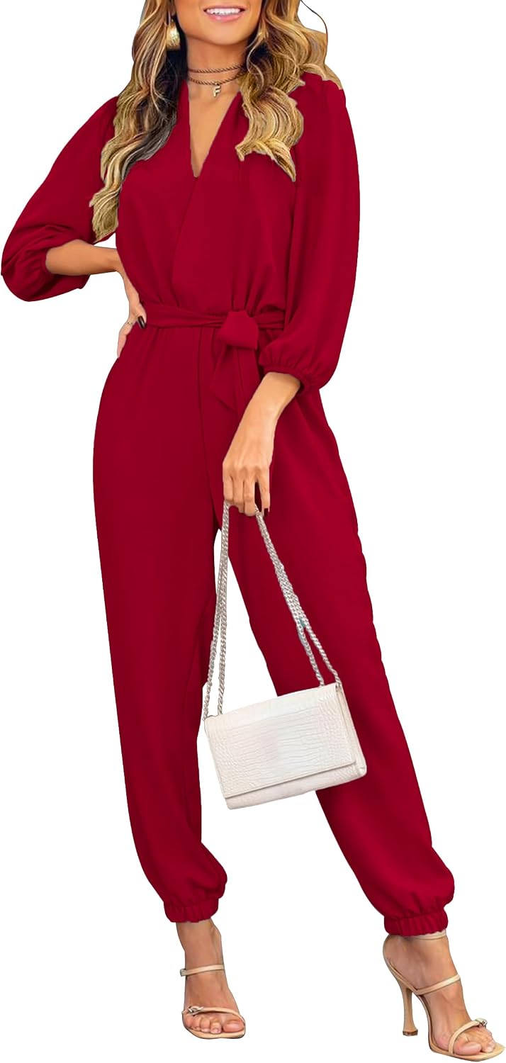 PRETTYGARDEN – Combinaison élégante sans manches pour femme, col montant et pantalon large avec poches