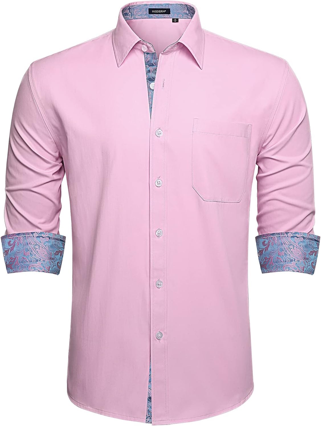 HISDERN – Chemise habillée à manches longues pour homme – Élégante, classique et boutonnée