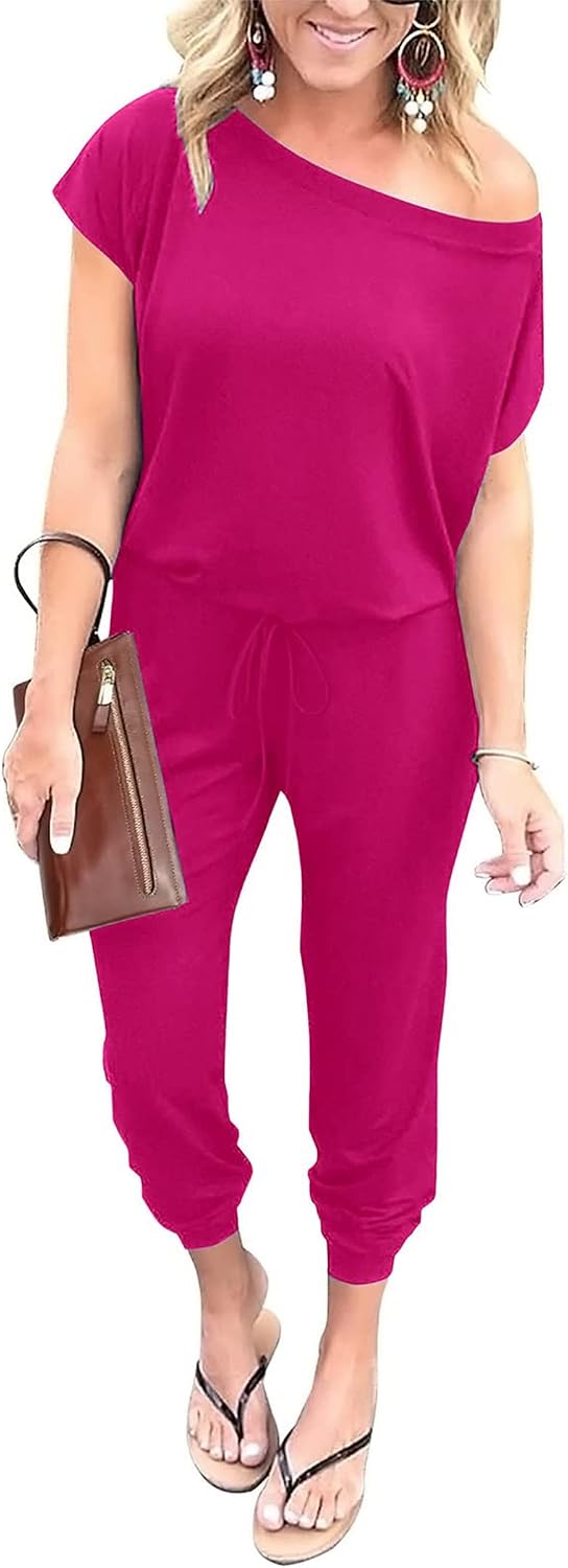 🖤 PRETTYGARDEN – Combinaison Femme à Épaules Dénudées, Taille Élastique & Coupe Décontractée