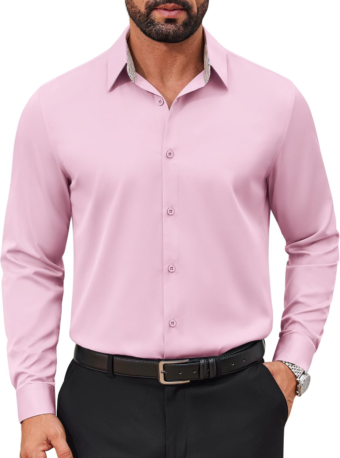 COOFANDY – Chemise homme infroissable à manches longues – Coupe régulière, style business et décontracté