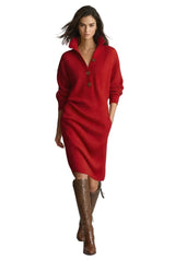 Robe pull MJGkhiy – Maille, col V et poches