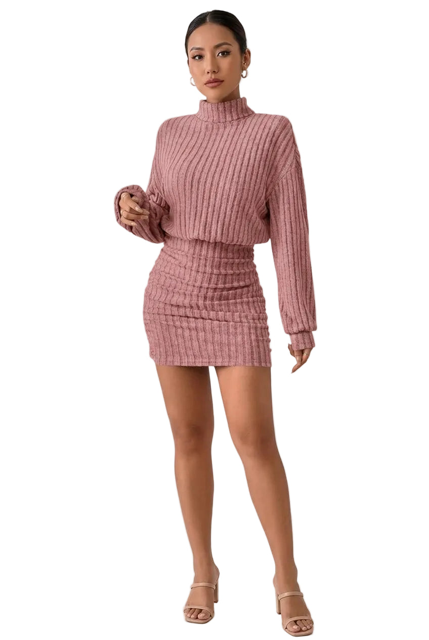 Mini robe tricotée Saodimallsu à col roulé