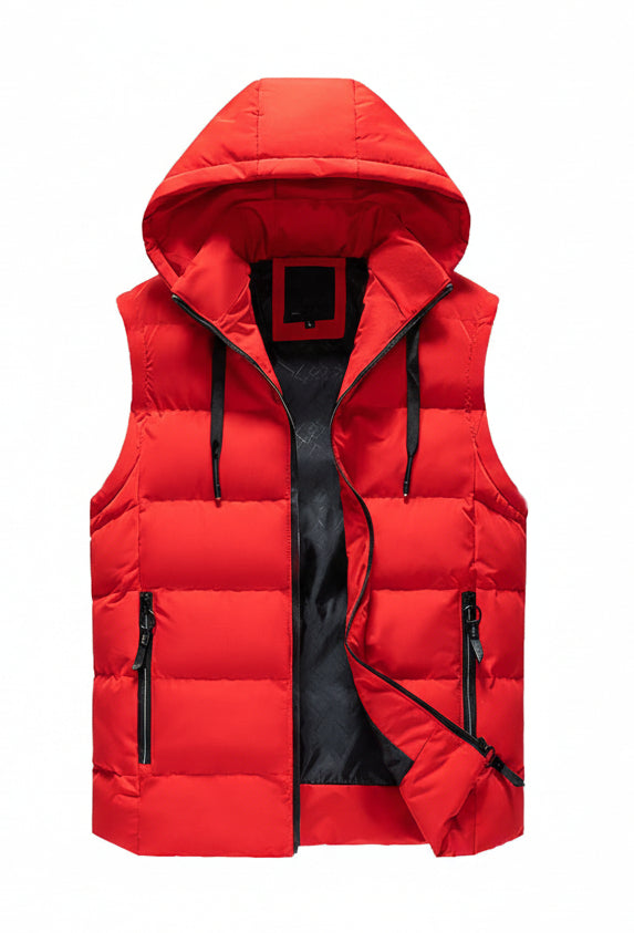 Icegrey – Doudoune Sans Manches Homme à Capuche – Gilet Épais & Chaud avec Poches Zippées