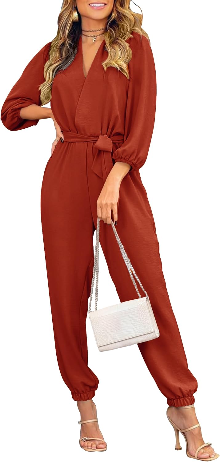PRETTYGARDEN – Combinaison élégante sans manches pour femme, col montant et pantalon large avec poches