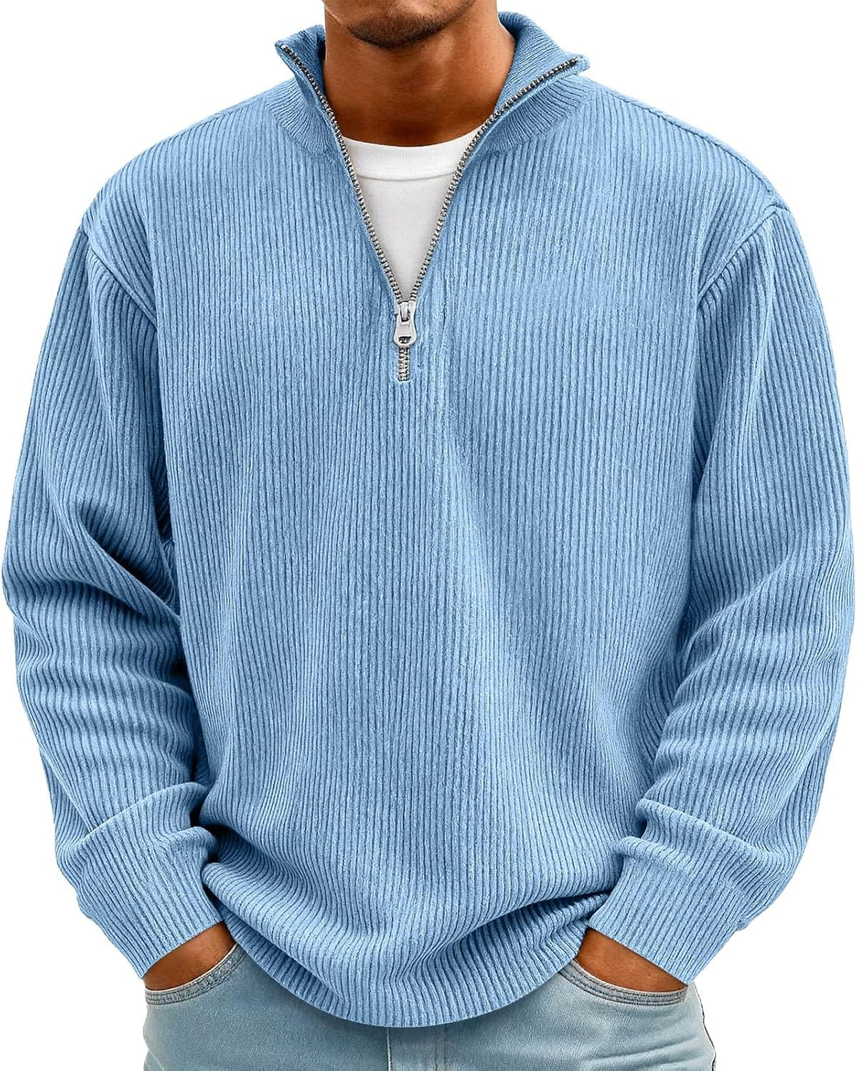 Sweat homme en velours côtelé à manches longues