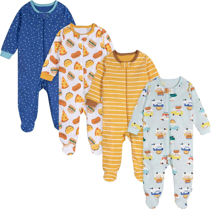 Lot de 4 pyjamas à pieds Onesies pour bébé