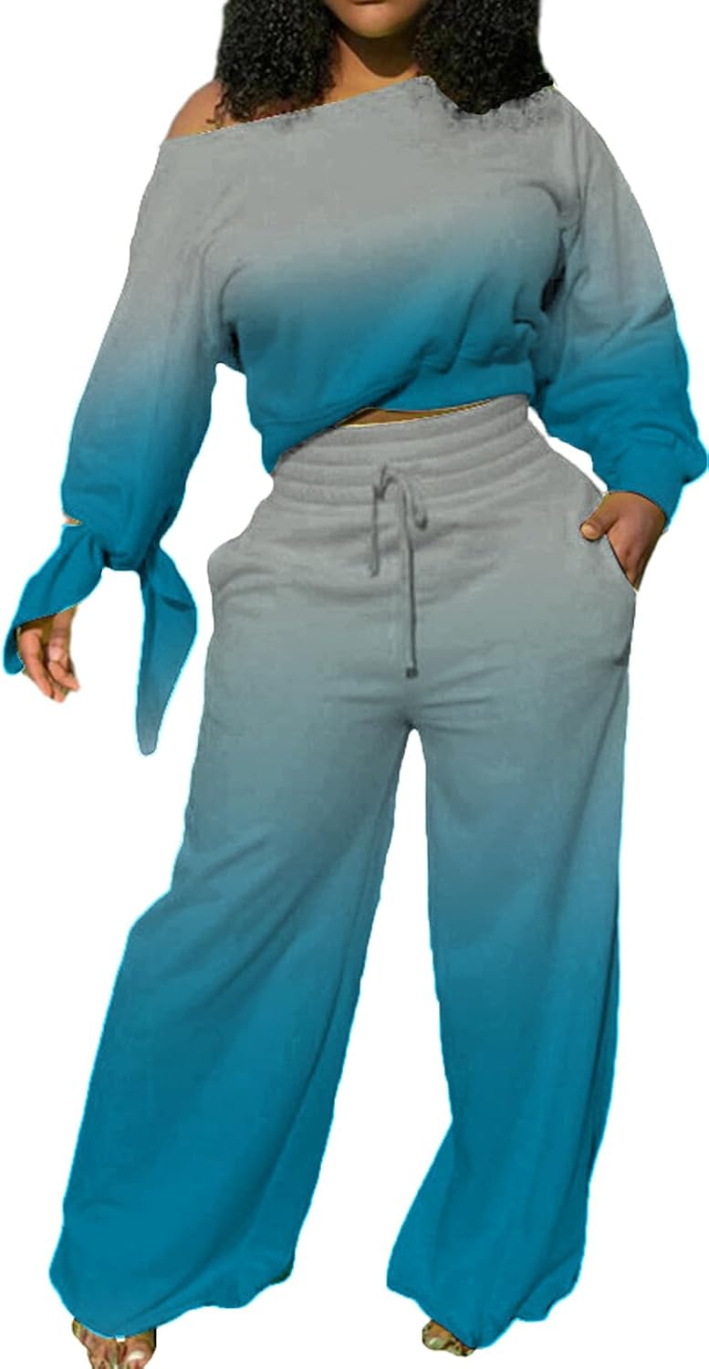 SexyCherry – Ensemble femme 2 pièces épaules dénudées, sweat & pantalon de jogging à cordon – Casual chic